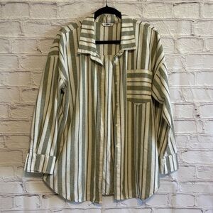 Co Sono Woven Striped Relaxed Button Down